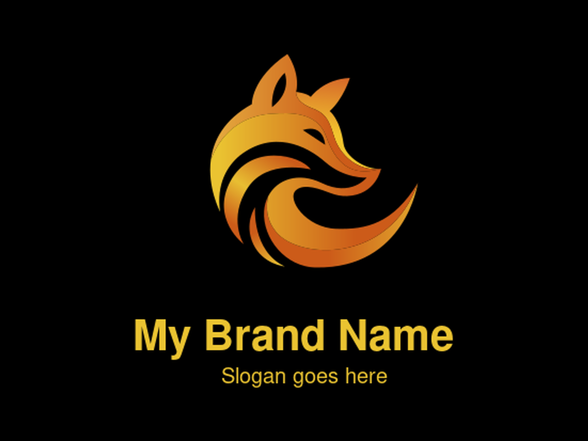 Abstract Flowing Lines Fox Head Logo with Warm Gradient